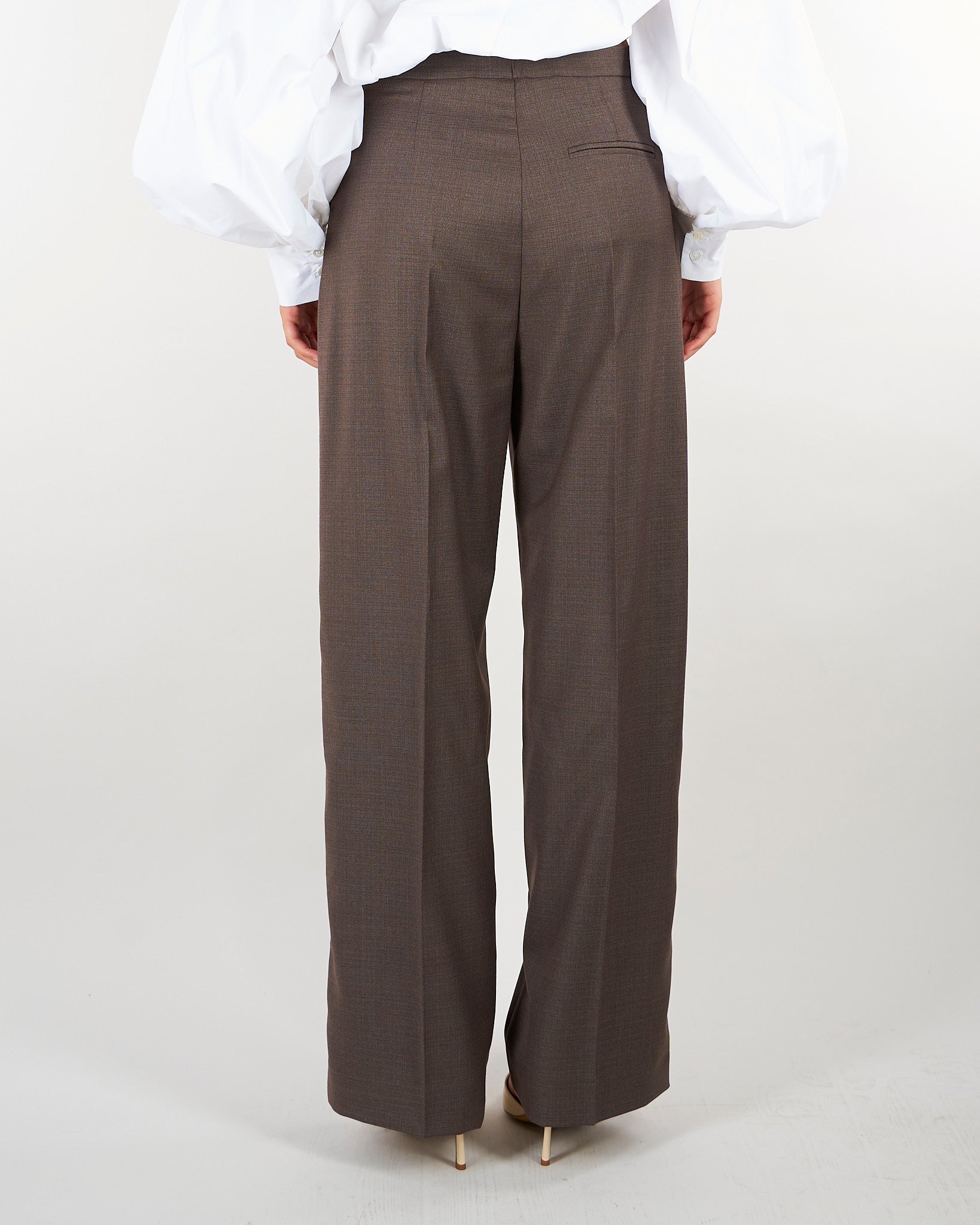 Pantalone Coffee wide leg M6FI01 444 MEIMEIJ 
