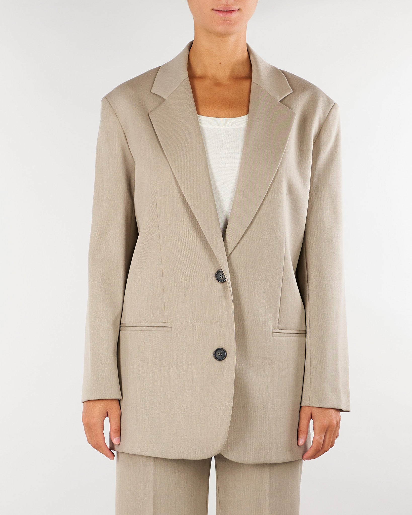 Giacca Beige monopetto oversize M6FL00 765 MEIMEIJ 
