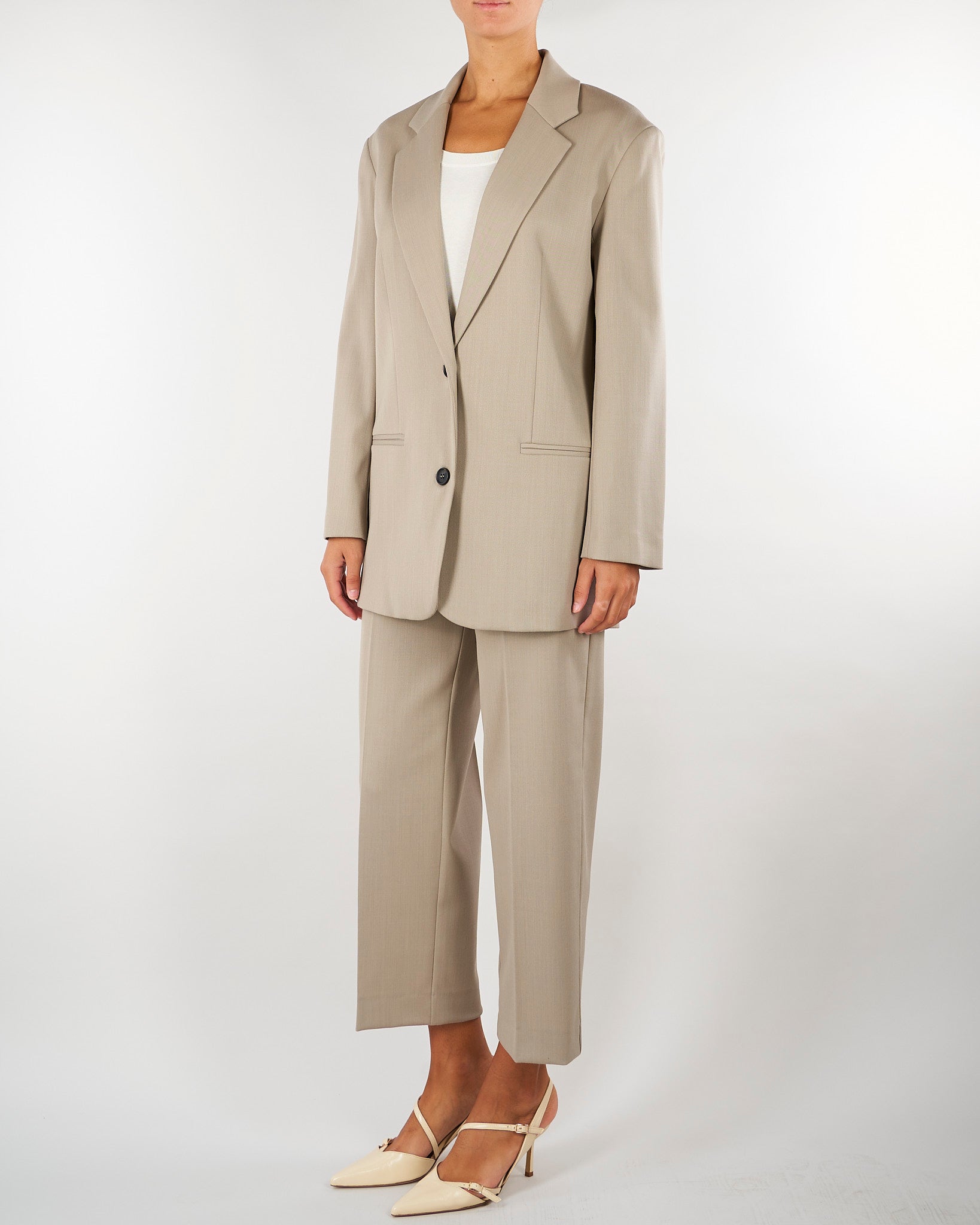 Giacca Beige monopetto oversize M6FL00 765 MEIMEIJ 