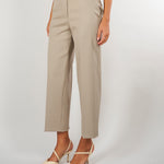 Pantalone Beige dalla linea classica in misto lana M6FL03 765 MEIMEIJ 