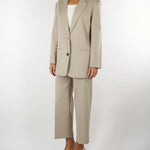 Pantalone Beige dalla linea classica in misto lana M6FL03 765 MEIMEIJ 