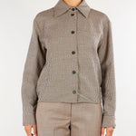 Camicia Beige fantasia pied de poule M6IAC1 P4710 MEIMEIJ 