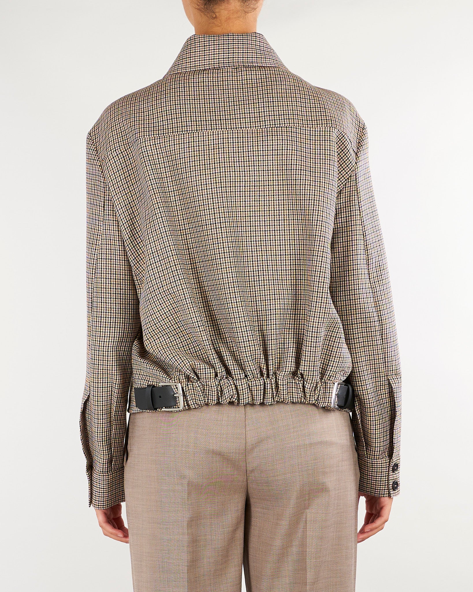 Camicia Beige fantasia pied de poule M6IAC1 P4710 MEIMEIJ 