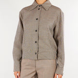 Camicia Beige fantasia pied de poule M6IAC1 P4710 MEIMEIJ 