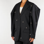 Blazer Nero sartoriale con dettaglio perle M6IAH8 100 MEIMEIJ 