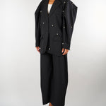 Blazer Nero sartoriale con dettaglio perle M6IAH8 100 MEIMEIJ 