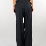 Pantalone Nero palazzo con applicazioni floreali tridimensionali M6IH13 100 MEIMEIJ 
