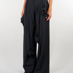 Pantalone Nero palazzo con applicazioni floreali tridimensionali M6IH13 100 MEIMEIJ 
