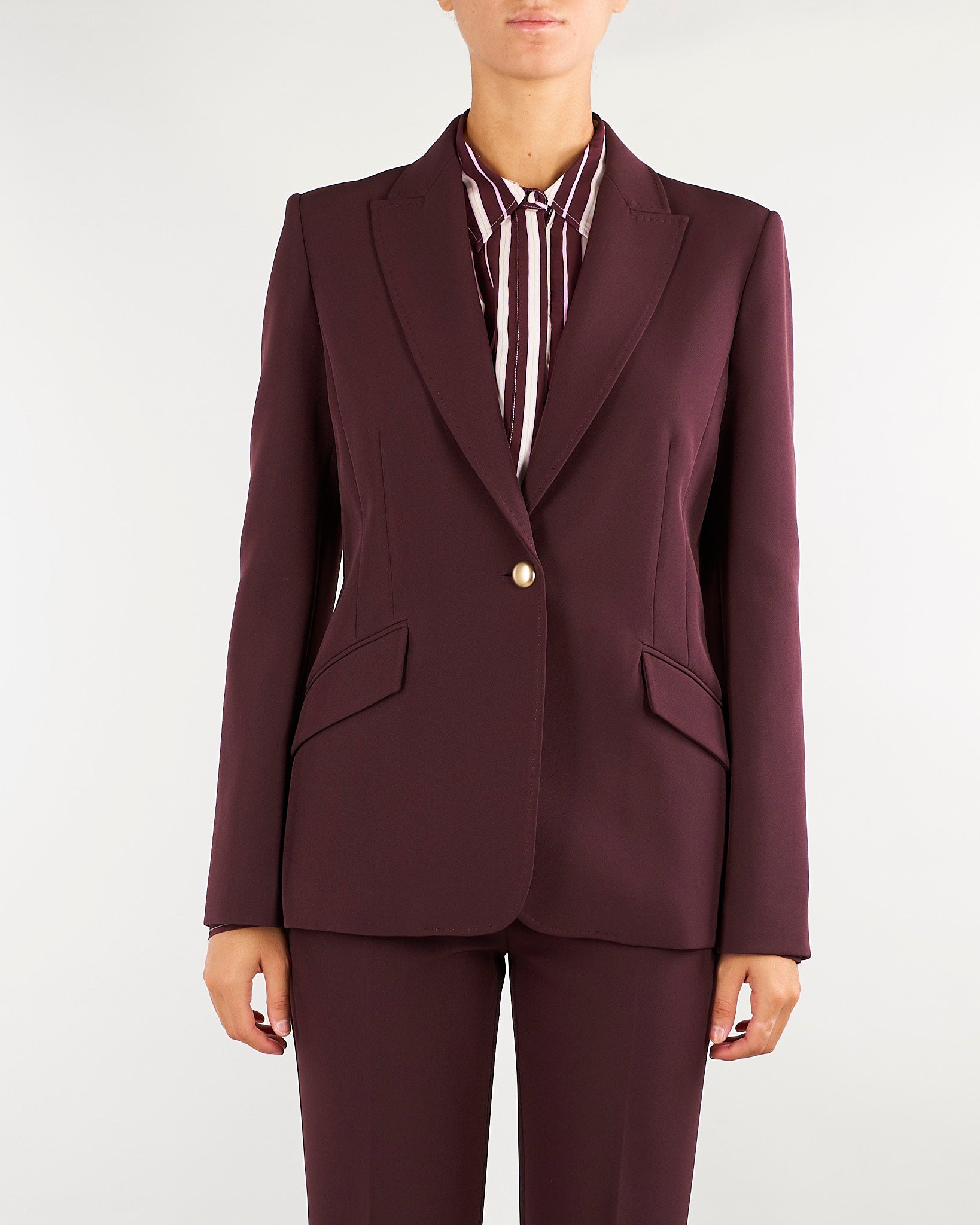 Giacca Bianca Bordeaux monopetto con bottone gold BIANCA 565 NENETTE 