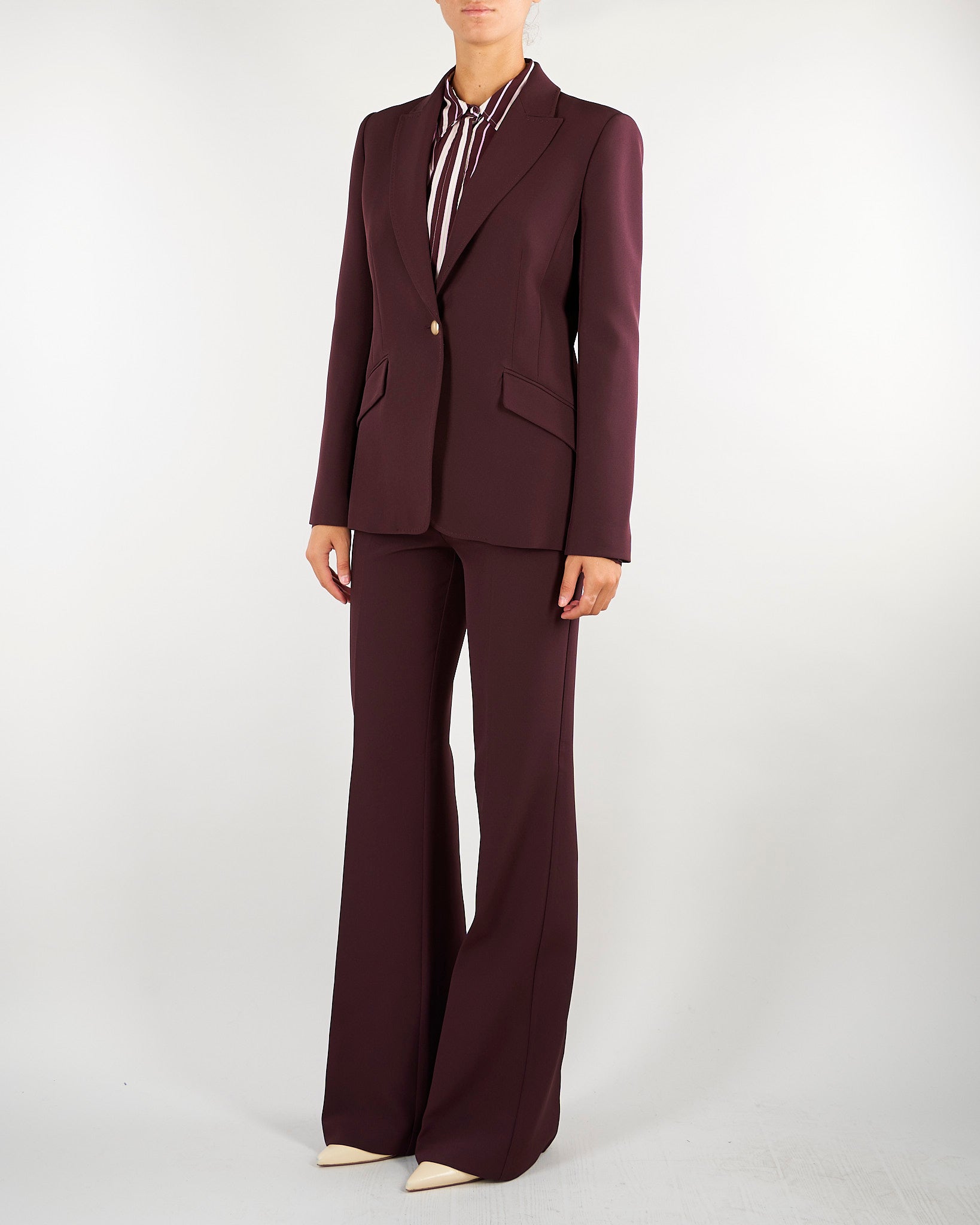 Giacca Bianca Bordeaux monopetto con bottone gold BIANCA 565 NENETTE 