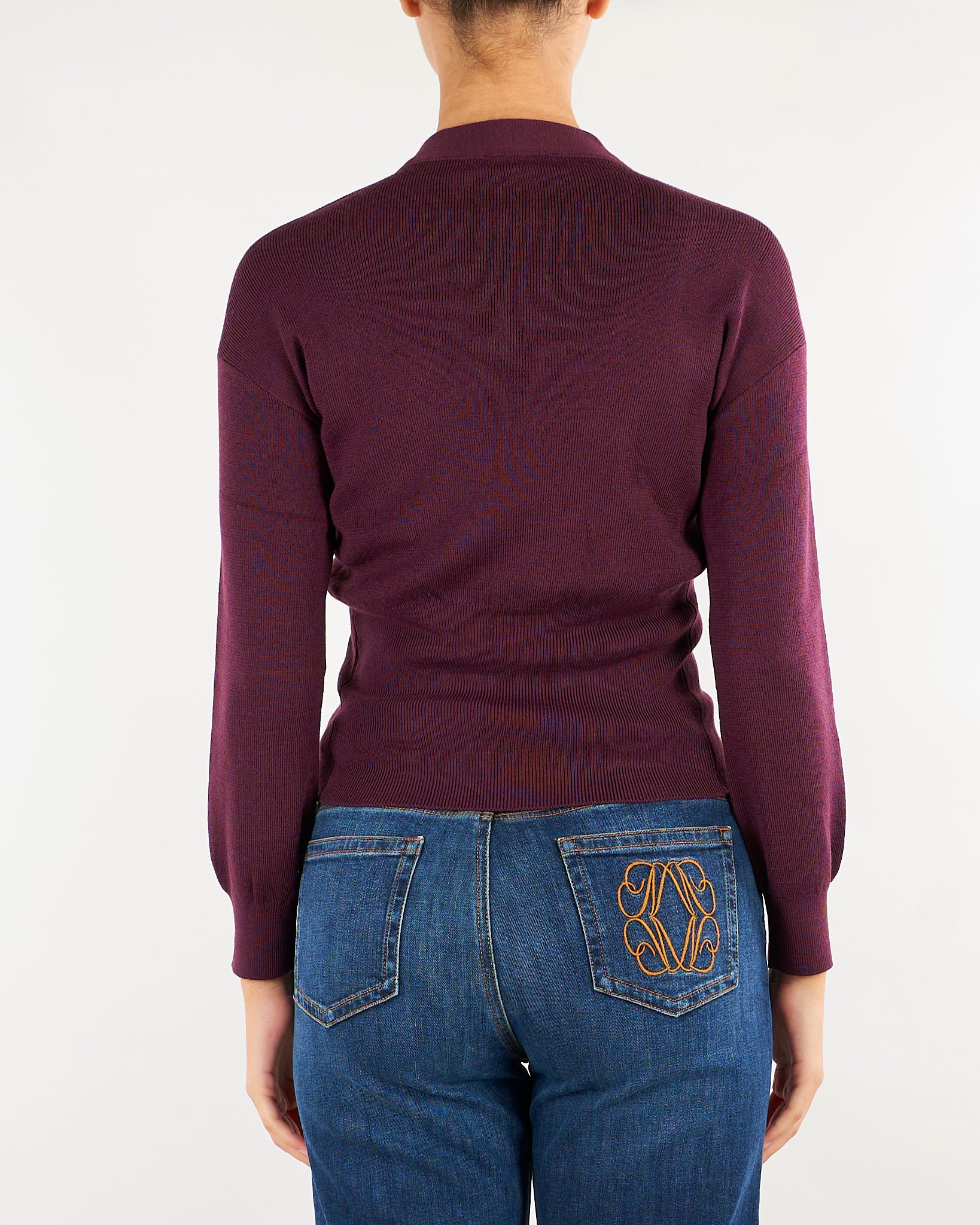 Cardigan Cast Bordeaux con bottone gold CAST 565 NENETTE 