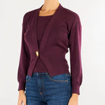 Cardigan Cast Bordeaux con bottone gold CAST 565 NENETTE 