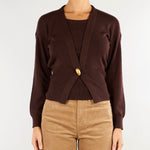 Cardigan Cast Cacao con bottone gold CAST 604 NENETTE 