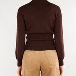 Cardigan Cast Cacao con bottone gold CAST 604 NENETTE 