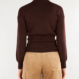 Cardigan Cast Cacao con bottone gold CAST 604 NENETTE 
