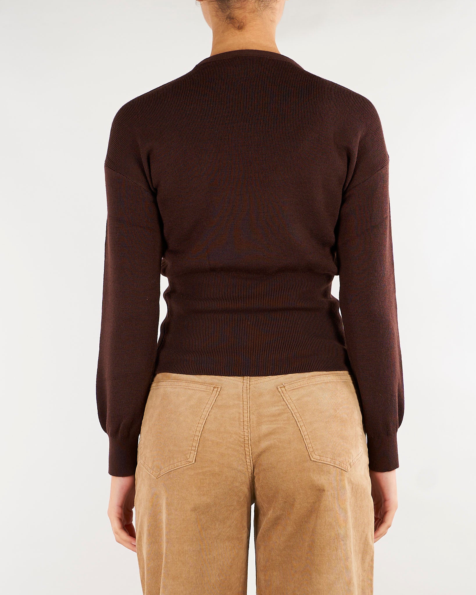 Cardigan Cast Cacao con bottone gold CAST 604 NENETTE 
