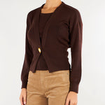 Cardigan Cast Cacao con bottone gold CAST 604 NENETTE 