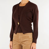 Cardigan Cast Cacao con bottone gold CAST 604 NENETTE 