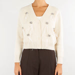 Cardigan Cat Panna con piume CAT 1636 NENETTE 