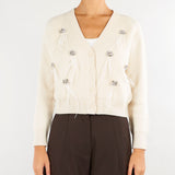 Cardigan Cat Panna con piume CAT 1636 NENETTE 