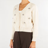 Cardigan Cat Panna con piume CAT 1636 NENETTE 