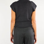 Cardigan Cody Antracite con inserti in tessuto CODY 703 NENETTE 