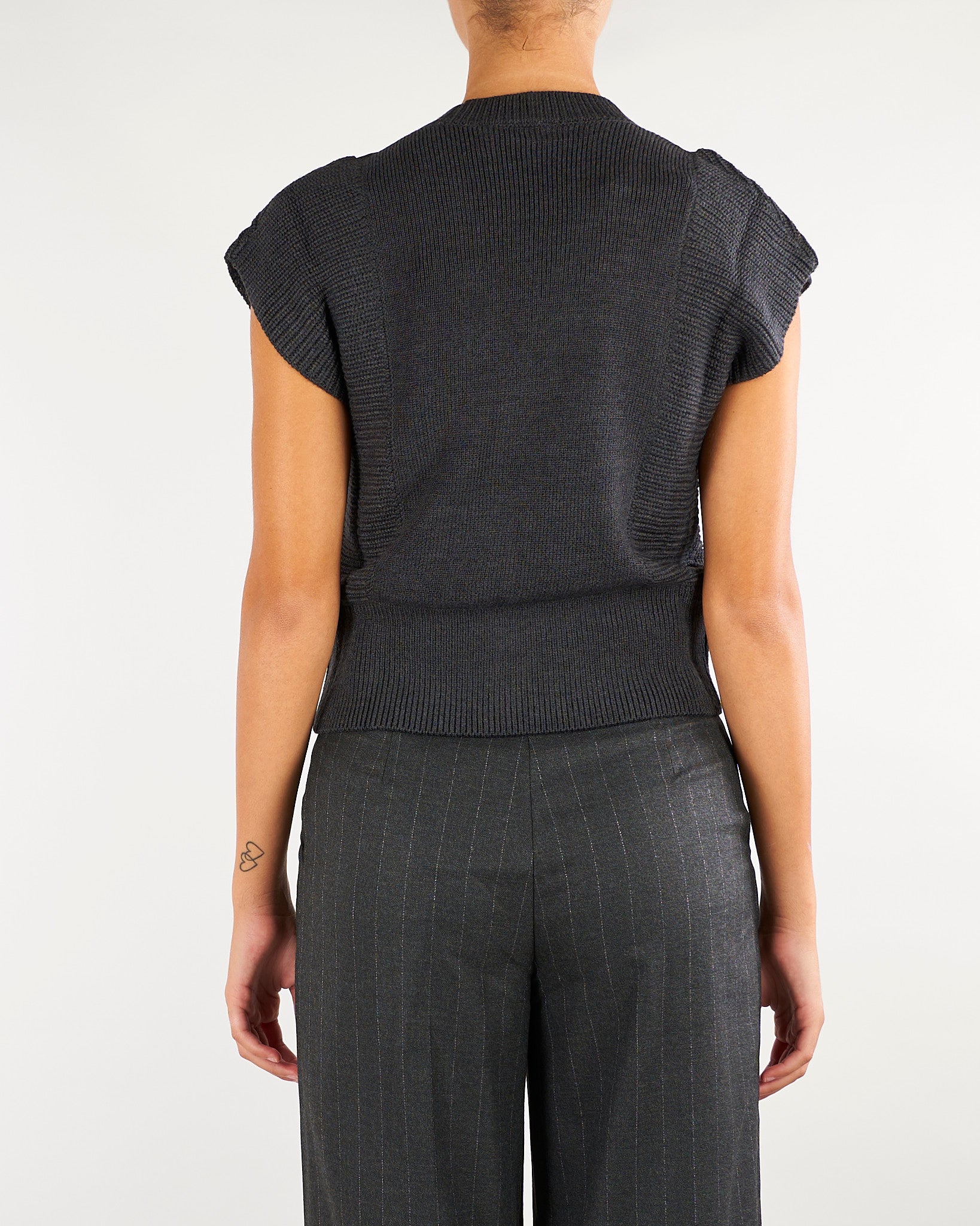 Cardigan Cody Antracite con inserti in tessuto CODY 703 NENETTE 