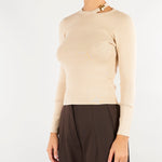 Maglia Meina Naturale con accessorio gold MEINA 1636 NENETTE 