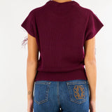 Gilet Bordeaux in maglia con frange MENTA 565 NENETTE 
