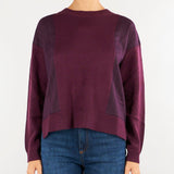 Maglia Michel Bordeaux con inserti in tessuto MICHEL 565 NENETTE 