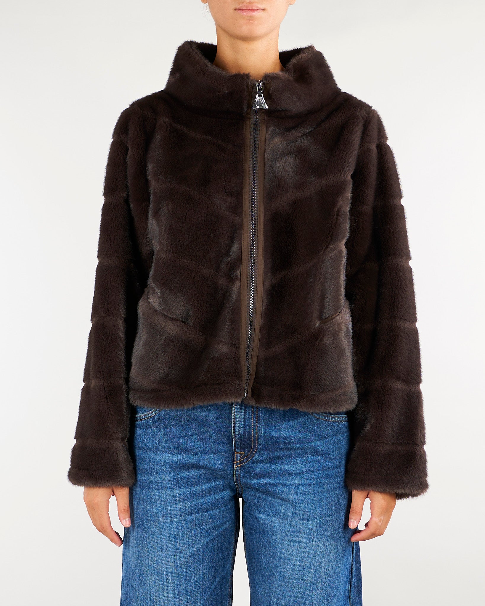 Ecopelliccia Palma Moro con zip PALMA 605 NENETTE 