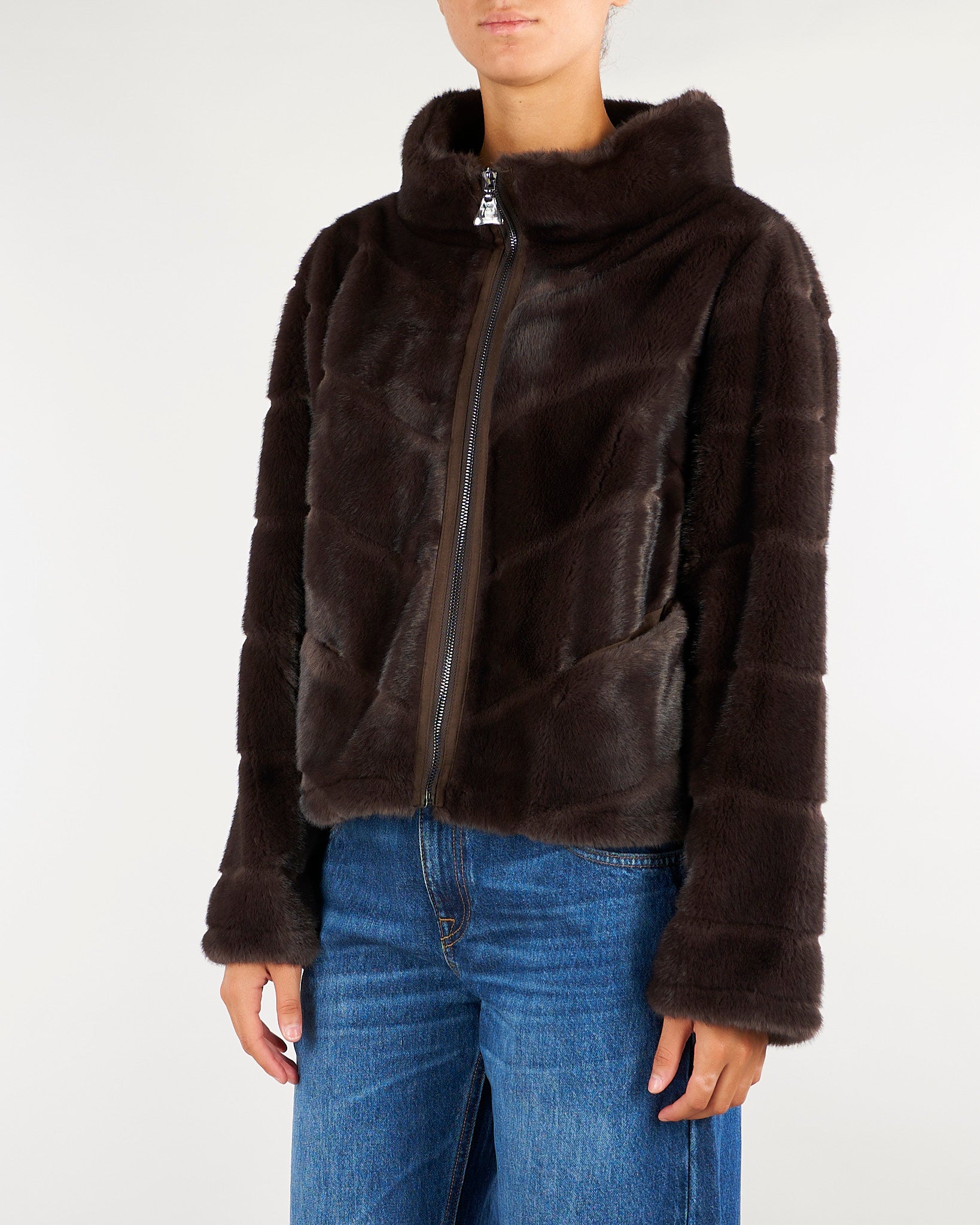 Ecopelliccia Palma Moro con zip PALMA 605 NENETTE 