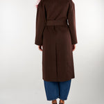 Cappotto Vaprio Cacao con spilla con piume VAPRIO 604 NENETTE 