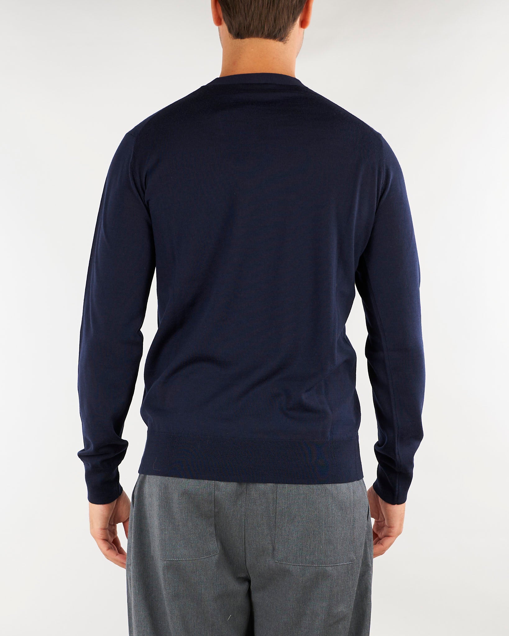 Maglia Blu in pura lana merinos extrafine A001F001 6462 PAOLO PECORA 