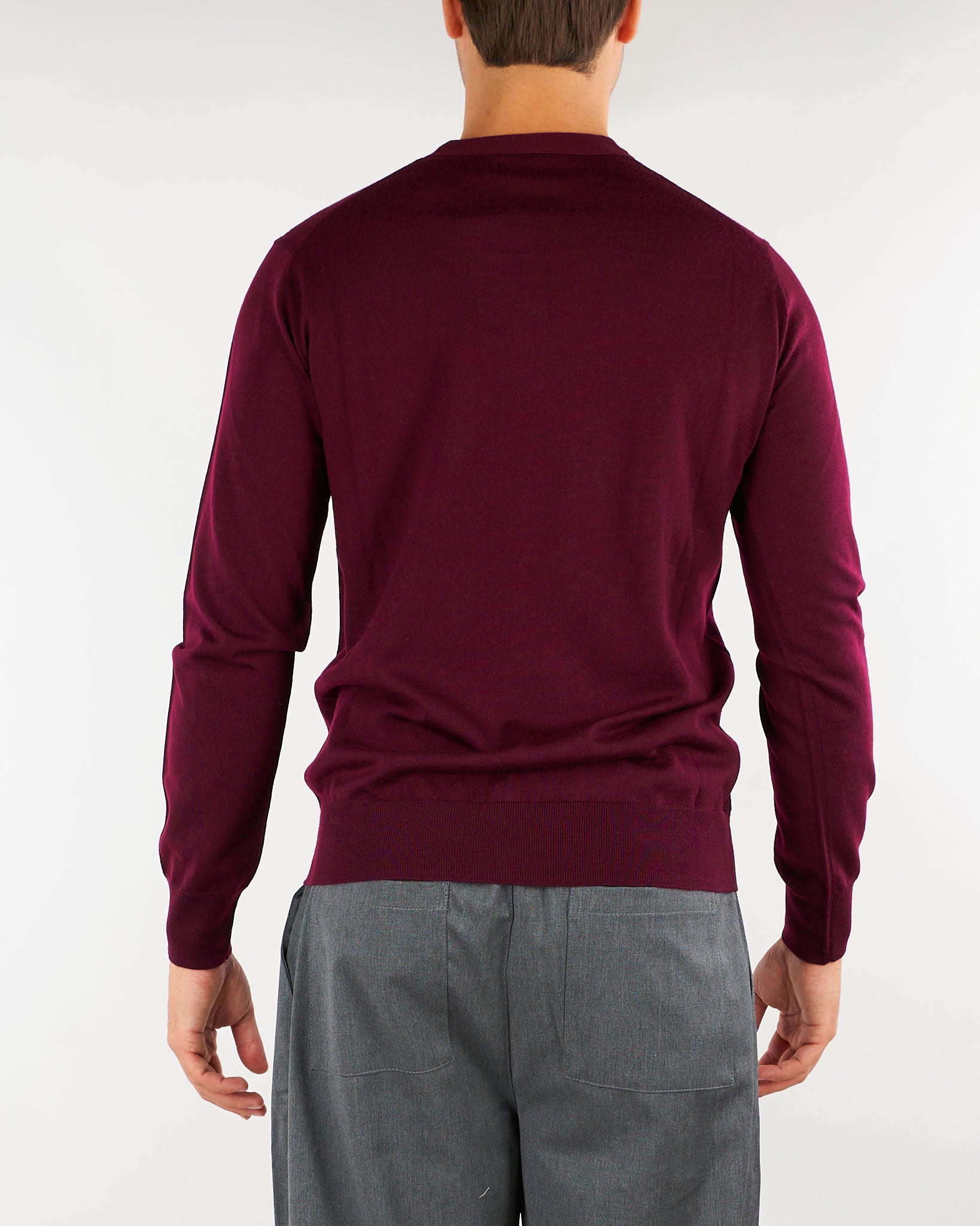 Maglia Bordeaux in pura lana merinos extrafine A001F001 7635 PAOLO PECORA 