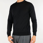 Maglia Nero in pura lana merinos extrafine A001F001 9000 PAOLO PECORA 