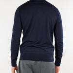 Maglia Polo Blu con zip in lana merinos extrafine A002F001 6462 PAOLO PECORA 