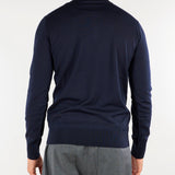 Maglia Polo Blu con zip in lana merinos extrafine A002F001 6462 PAOLO PECORA 