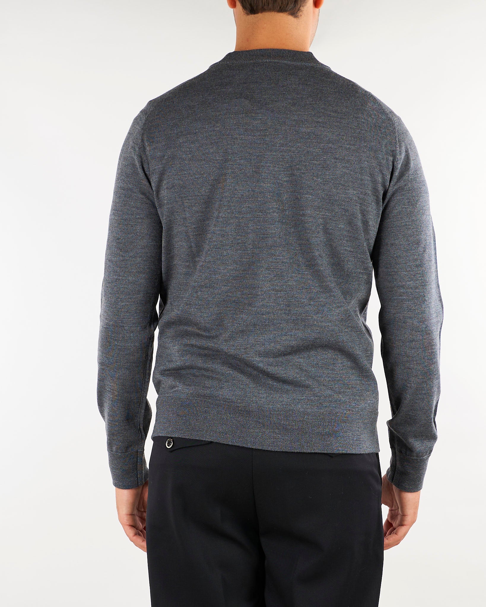 Cardigan Grigio in lana merinos extrafine A005F001 8995 PAOLO PECORA 