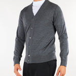 Cardigan Grigio in lana merinos extrafine A005F001 8995 PAOLO PECORA 