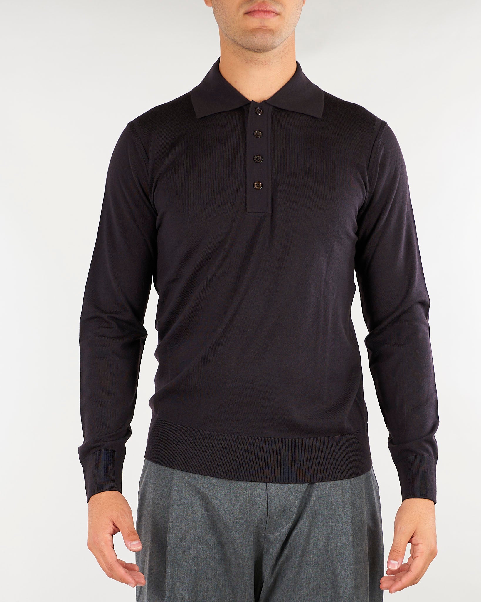 Maglia Polo Coffe in lana merinos extrafine A010F001 2358 PAOLO PECORA 