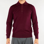 Maglia polo Bordeaux in lana merinos extrafine A010F001 7635 PAOLO PECORA 