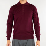 Maglia polo Bordeaux in lana merinos extrafine A010F001 7635 PAOLO PECORA 