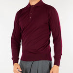 Maglia polo Bordeaux in lana merinos extrafine A010F001 7635 PAOLO PECORA 