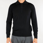 Maglia polo Nero in lana merinso extrafine A010F001 9000 PAOLO PECORA 
