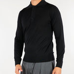 Maglia polo Nero in lana merinso extrafine A010F001 9000 PAOLO PECORA 