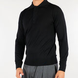 Maglia polo Nero in lana merinso extrafine A010F001 9000 PAOLO PECORA 
