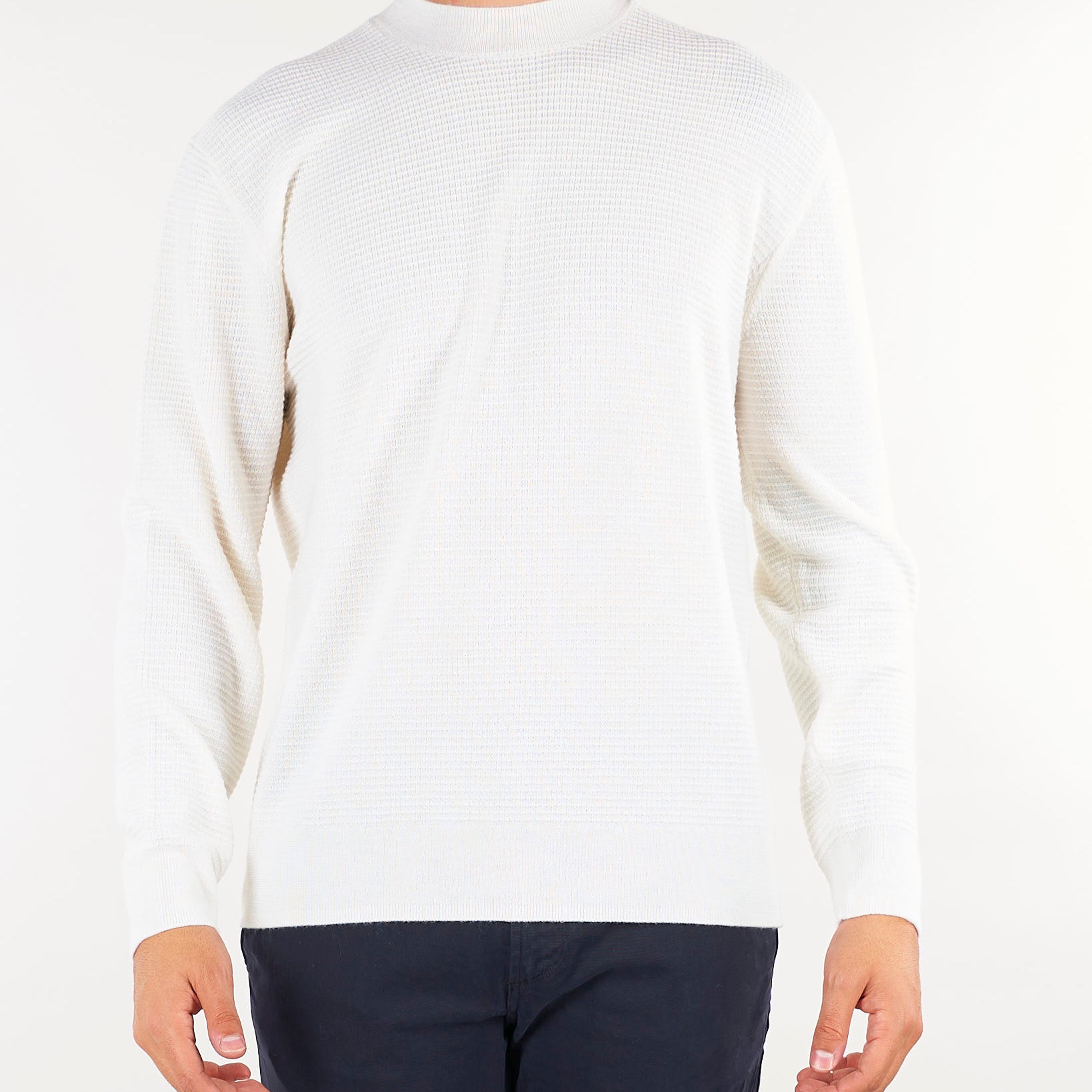 Maglia Panna in lana jacquard A038F009 1102 PAOLO PECORA 