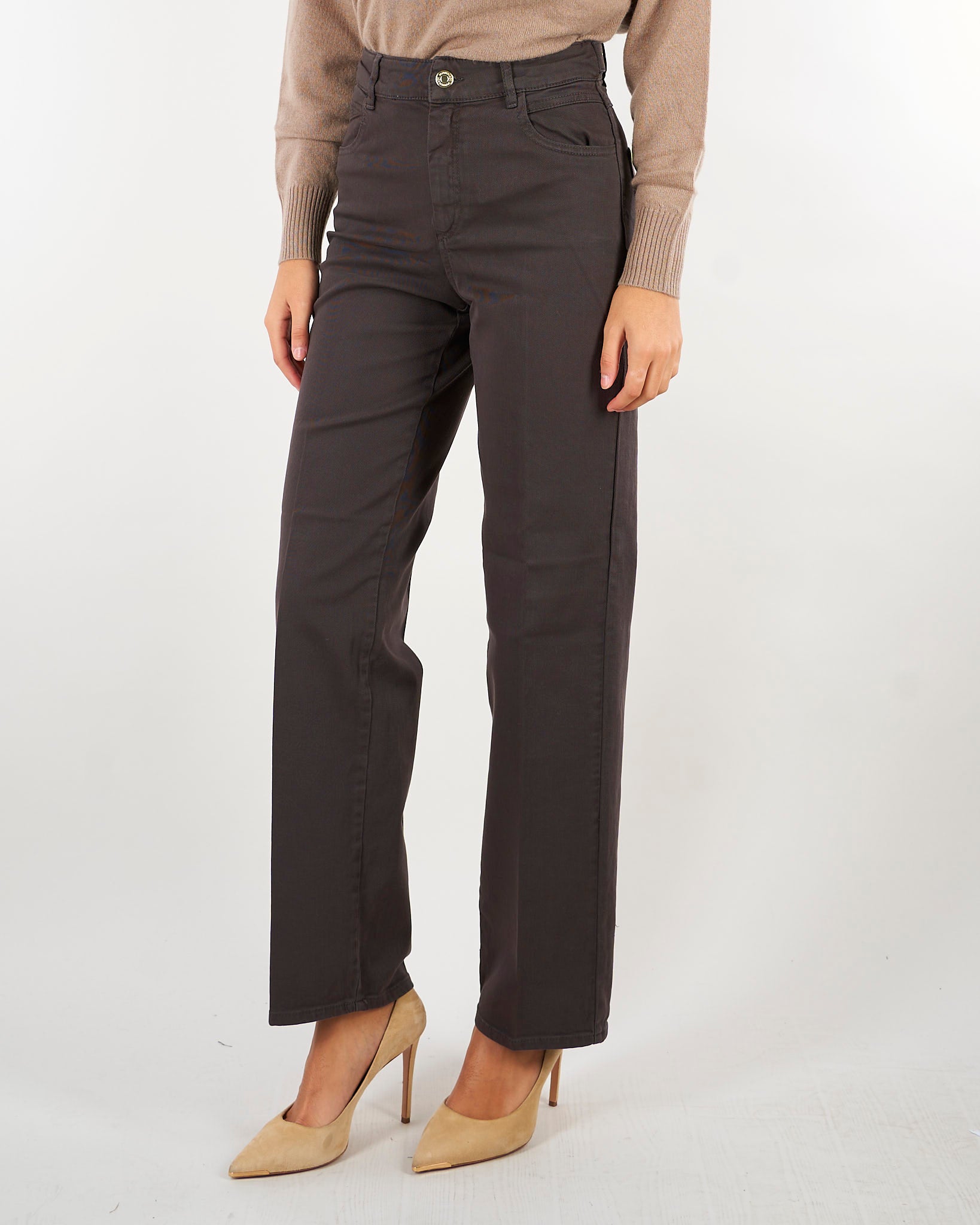 Pantaloni Moro straight leg in cotone PBBCOBALTO 4 PENNY BLACK 