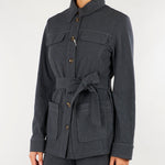 Giacca Camicia Antracite in jersey di flanella PBJALBUM 1 PENNY BLACK 